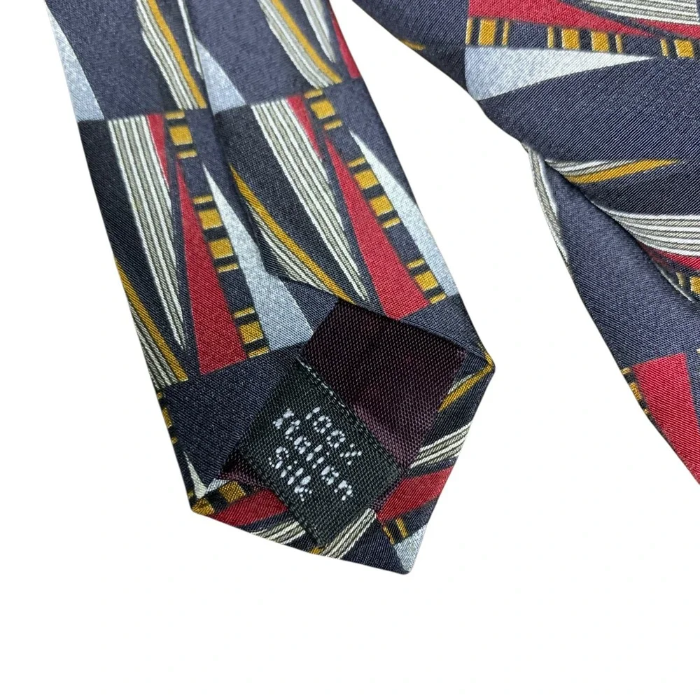 Henry Grethel Geometric Silk Necktie‎ Abstract Pattern Business Career